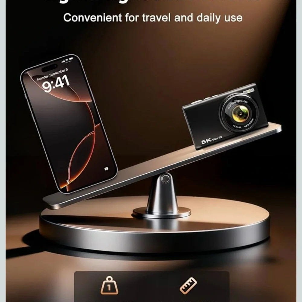 96MP Black 5K Digital Camera with Dual Lens